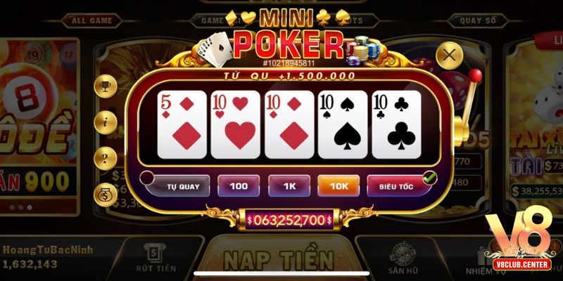Mẹo chơi mini poker V8club thắng lớn từ cao thủ