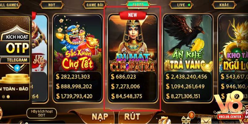 Chọn chơi Bí mật Cleopatra tại danh mục dame của V8club