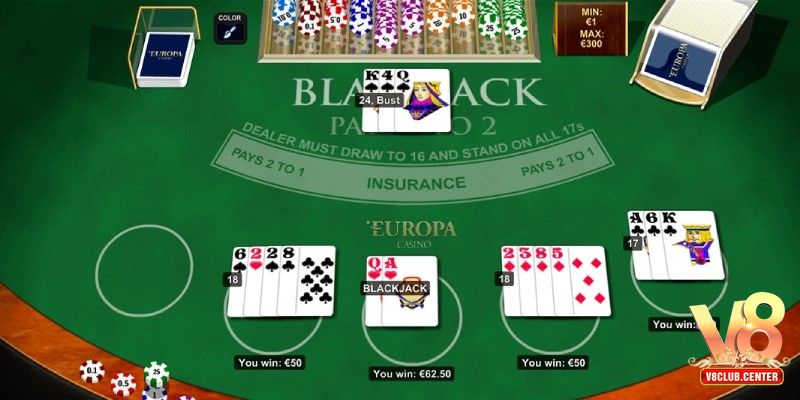 Luật chơi blackjack tại V8club chi tiết