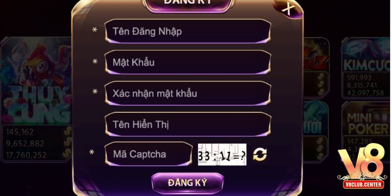 Các bước đăng ký V8Club khá đơn giản